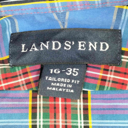 ランズエンド LANDS END チェック柄 BD コットンシャツ メンズ