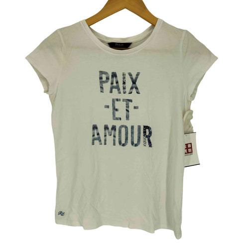 ポロラルフローレン POLO RALPH LAUREN フロント プリント S/S クルーネック Tシャツ レディース import:L