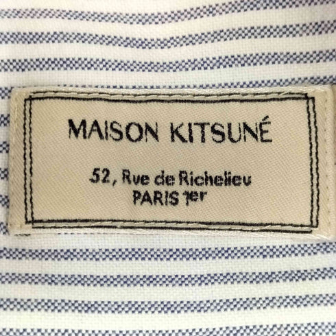 メゾンキツネ MAISON KITSUNE L/S BD ストライプシャツ メンズ 37
