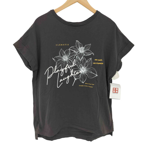 シップス SHIPS フラワー 箔 プリント ロゴ TEE レディース ONESIZE