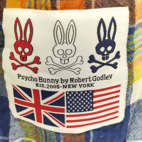 サイコバニー Psycho Bunny リネンコットン半袖ボタンダウンシャツ メンズ import:M