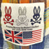 サイコバニー Psycho Bunny リネンコットン半袖ボタンダウンシャツ メンズ import:M