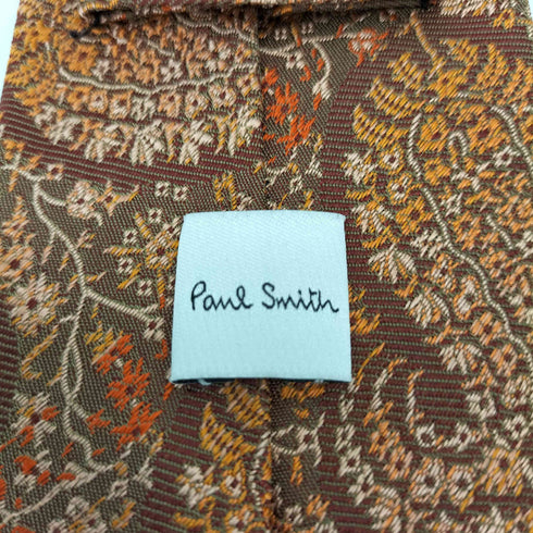ポールスミス Paul Smith 裏地花柄 ペイズリー柄 ネクタイ メンズ