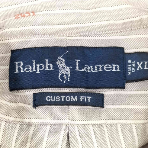 ラルフローレン RALPH LAUREN 90S スモールポニー刺繍 CUSTOM FIT L/S BDストライプシャツ メンズ JPN:XL