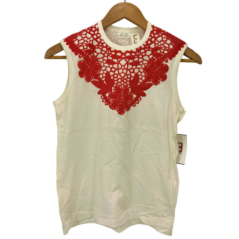 タオコムデギャルソン tao COMME des GARCONS 07SS フロッキー フラワーレースデザイン UネックTシャツ AD2006 レディース