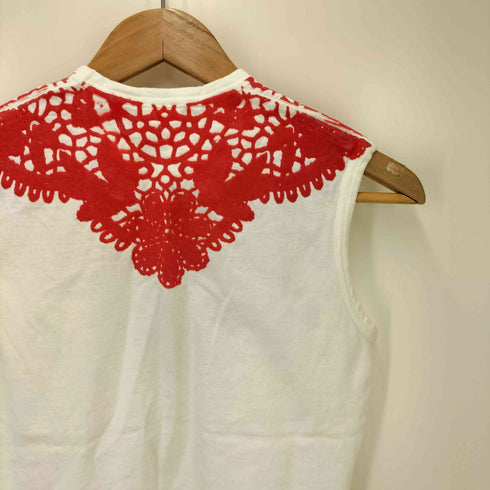 タオコムデギャルソン tao COMME des GARCONS 07SS フロッキー フラワーレースデザイン UネックTシャツ AD2006 レディース