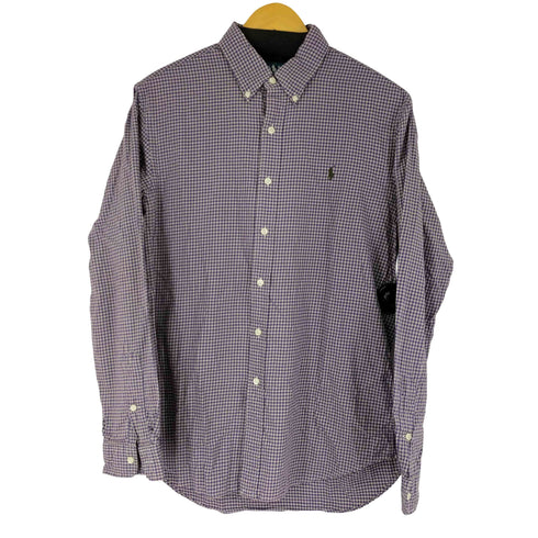 ラルフローレン RALPH LAUREN 90S スモールポニー刺繍 SLIM FIT L/S BDチェックシャツ メンズ JPN:L