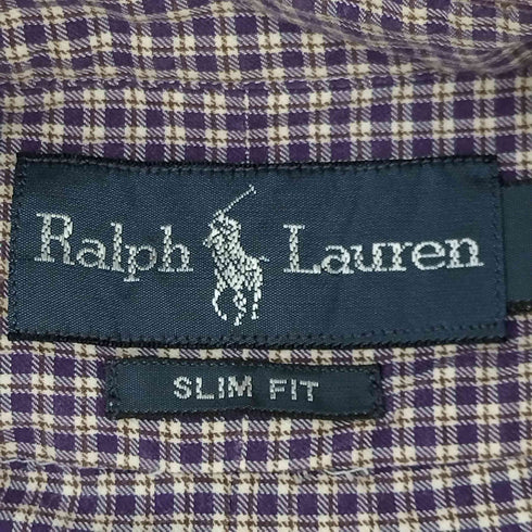 ラルフローレン RALPH LAUREN 90S スモールポニー刺繍 SLIM FIT L/S BDチェックシャツ メンズ JPN:L