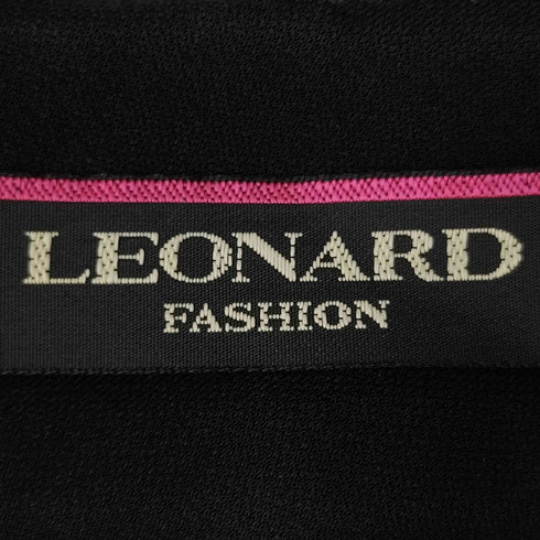 レオナール LEONARD 花柄 ライン Vネック ノースリーブワンピース レディース import:L