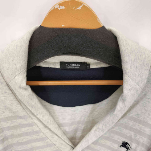 バーバリーブラックレーベル BURBERRY BLACK LABEL 薄手 ショールカラー コットンカーディガン メンズ JPN:3