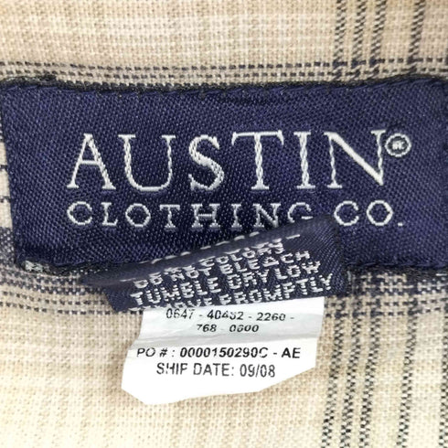 AUSTIN CLOTHING CO. 00S オンブレチェック柄 L/S コットン ポケットシャツ メンズ import:L