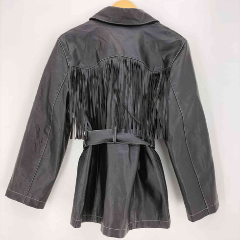エイソス asos Petite faux leather festival fringe jacket レディース EUR:38