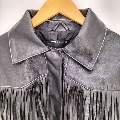 エイソス asos Petite faux leather festival fringe jacket レディース EUR:38