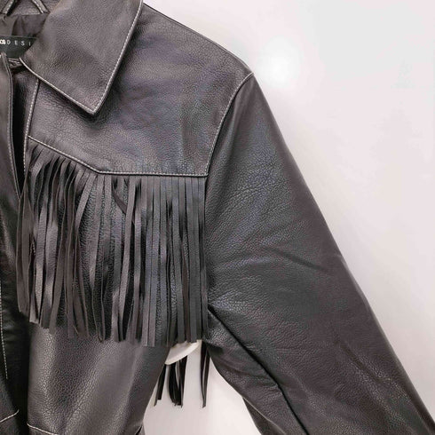 エイソス asos Petite faux leather festival fringe jacket レディース EUR:38