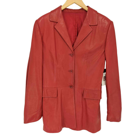 Rucon By Anna Pucci MADE INITALY Genuine Leather リアルレザー3Bテーラードジャケット レディース 46