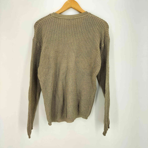 アルマーニコレツィオーニ ARMANI COLLEZIONI 80s~90s 白タグ イタリア製 コットン リブ編み メッシュ クルーネックニット メンズ EUR:48