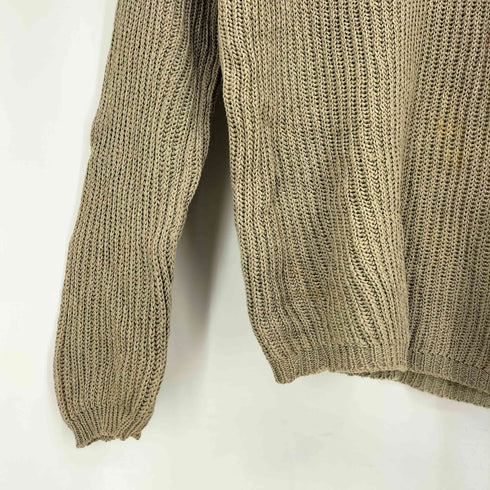 アルマーニコレツィオーニ ARMANI COLLEZIONI 80s~90s 白タグ イタリア製 コットン リブ編み メッシュ クルーネックニット メンズ EUR:48