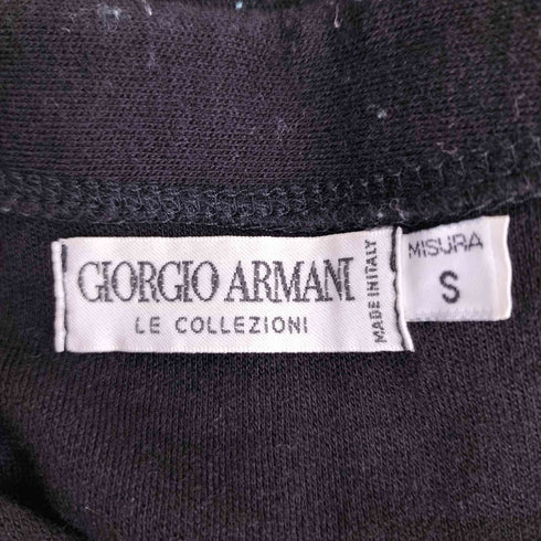 アルマーニコレツィオーニ ARMANI COLLEZIONI 80s~90s 白タグ イタリア製 ウール 同色ロゴ刺繍 Uネック ニット メンズ import:S