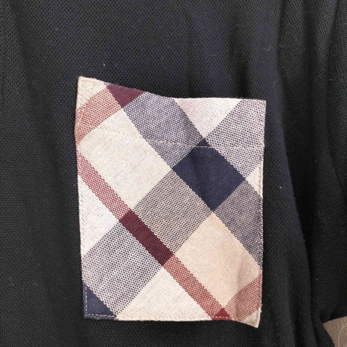 ブラックレーベルクレストブリッジ BLACK LABEL CRESTBRIDGE 鹿の子 胸ポケット チェック L/S ポロシャツ メンズ JPN:M