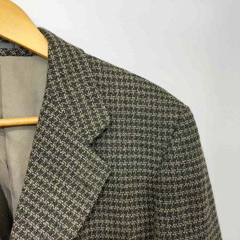ランバンスタジオ LANVIN Studio ウール チェック ツイード 3B テーラードジャケット メンズ R48-45