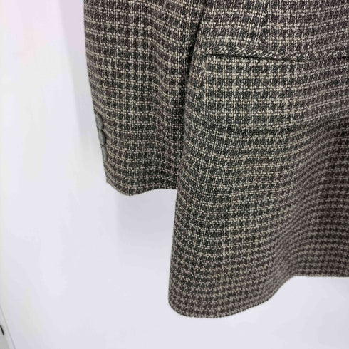 ランバンスタジオ LANVIN Studio ウール チェック ツイード 3B テーラードジャケット メンズ R48-45