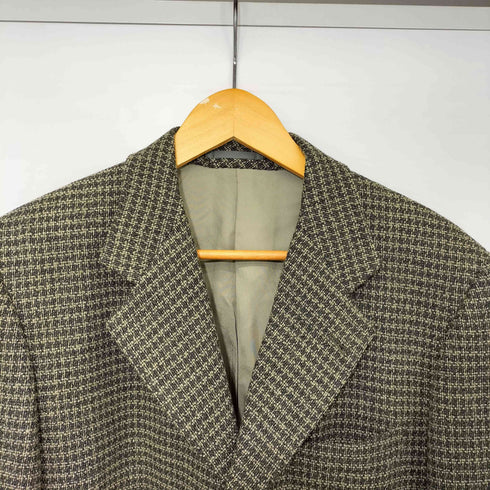 ランバンスタジオ LANVIN Studio ウール チェック ツイード 3B テーラードジャケット メンズ R48-45