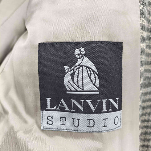 ランバンスタジオ LANVIN Studio ウール チェック ツイード 3B テーラードジャケット メンズ R48-45