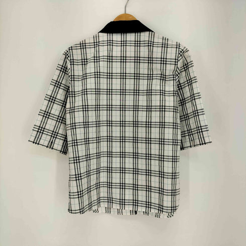 バーバリーゴルフ BURBERRY GOLF ノバチェック パイピング S/S オープンカラーシャツ レディース import:M