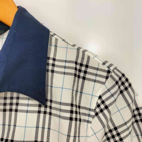 バーバリーゴルフ BURBERRY GOLF ノバチェック パイピング S/S オープンカラーシャツ レディース import:M