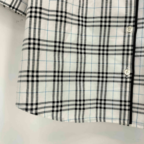 バーバリーゴルフ BURBERRY GOLF ノバチェック パイピング S/S オープンカラーシャツ レディース import:M