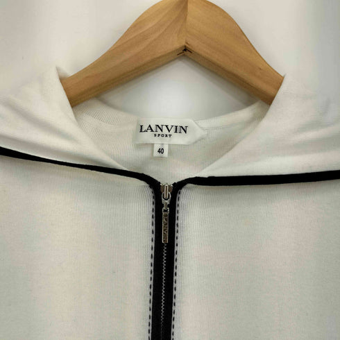ランバン LANVIN SPORT ステッチ コットン ノースリーブ ジップアップパーカー レディース EUR:40