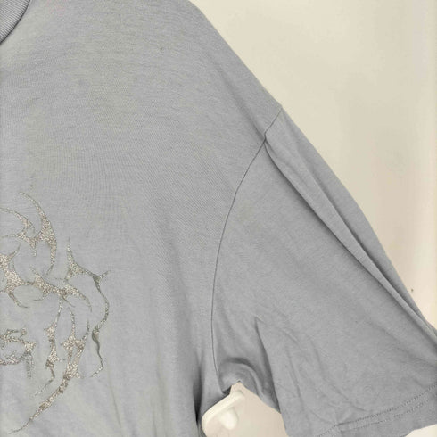 Hauls グラフィック ロゴ プリント クルーネック ドッキング ロングスリーブ Tシャツ レディース FREE