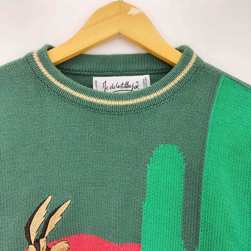 カステルバジャック CASTELBAJAC イタリア製 マルチカラー キャラクター刺繍 クルーネックニット メンズ EUR:48