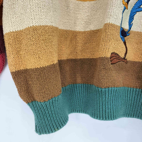 カステルバジャック CASTELBAJAC イタリア製 マルチカラー キャラクター刺繍 クルーネックニット メンズ EUR:48