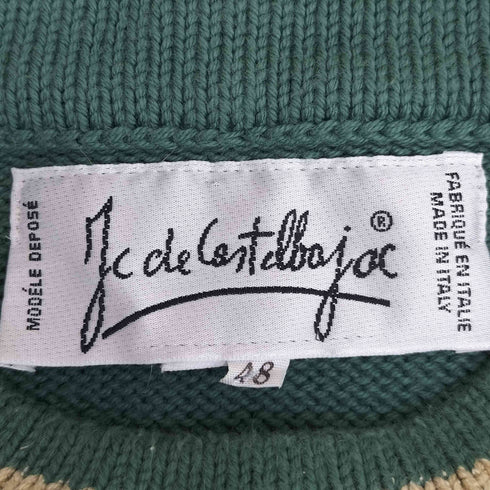 カステルバジャック CASTELBAJAC イタリア製 マルチカラー キャラクター刺繍 クルーネックニット メンズ EUR:48