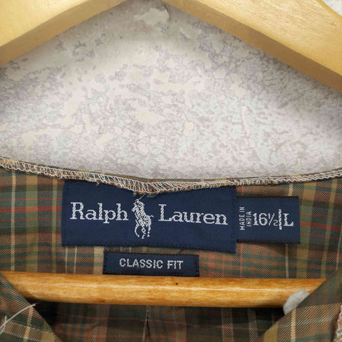 ラルフローレン RALPH LAUREN マドラスチェック ノーカラーブラウス classic fit レディース JPN:L