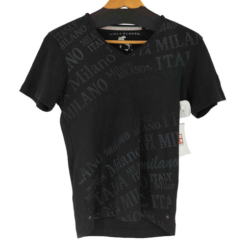VIOLA RUMORE Vネック レタリングプリント Tシャツ y2k メンズ JPN:M
