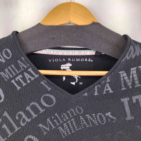 VIOLA RUMORE Vネック レタリングプリント Tシャツ y2k メンズ JPN:M