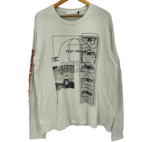 ROKIT グラフィックロゴプリント クルーネック L/S Tシャツ メンズ import:L