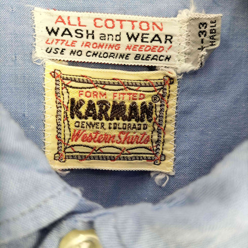 60S KARMAN ALL COTTON ウエスタンシャツ メンズ 15 1/2-33