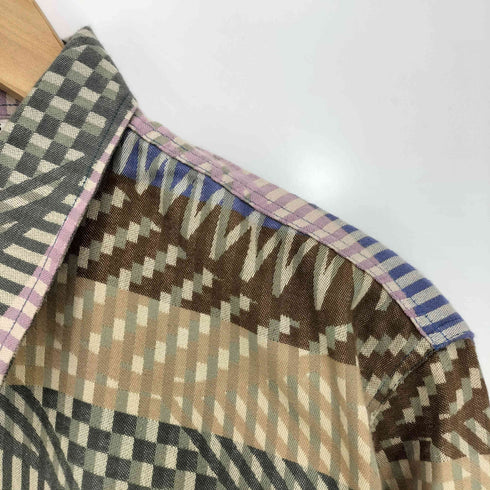 ミッソーニ MISSONI イタリア製 マルチカラー アートデザイン シングルポケット L/S シャツ メンズ EUR:46