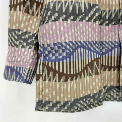 ミッソーニ MISSONI イタリア製 マルチカラー アートデザイン シングルポケット L/S シャツ メンズ EUR:46