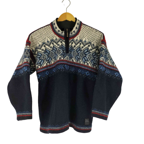 ダーレオブノルウェイ DALE OF NORWAY ノルウェー製 ノルディック柄 ハーフジップニット レディース JPN:S