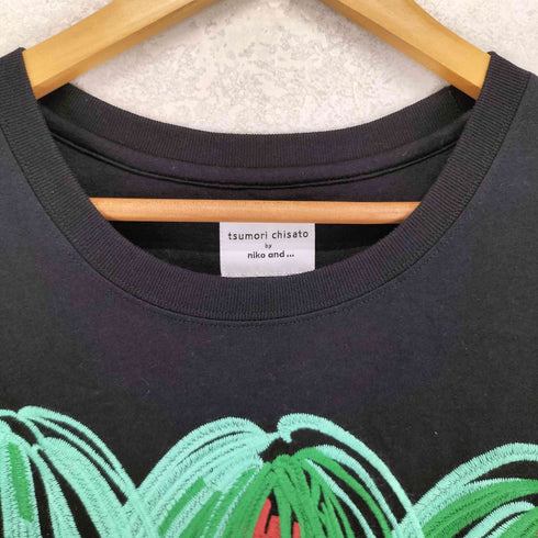 ツモリチサト TSUMORI CHISATO ヤシの木 刺繍クルーネックTシャツ レディース JPN:M
