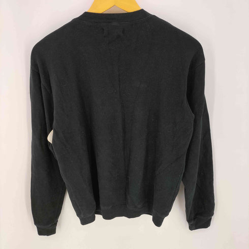 アルマーニコレツィオーニ ARMANI COLLEZIONI 80s~90s 白タグ イタリア製 同色ロゴ刺繍 クルーネックスウェット メンズ import:S