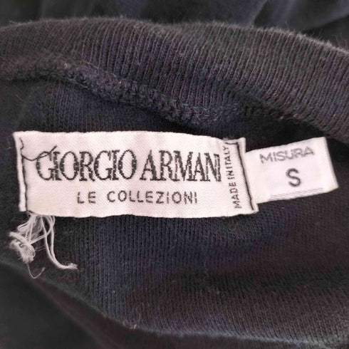 アルマーニコレツィオーニ ARMANI COLLEZIONI 80s~90s 白タグ イタリア製 同色ロゴ刺繍 クルーネックスウェット メンズ import:S
