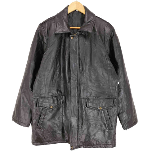 lamb leather パッチワーク ツギハギ レザーカーコート メンズ JPN:L