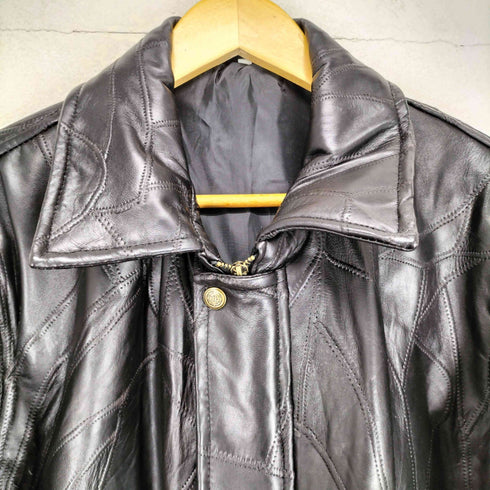 lamb leather パッチワーク ツギハギ レザーカーコート メンズ JPN:L
