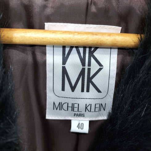 ミッシェルクラン MICHEL KLEIN ジャガード ペイズリー ベルテッド ファーコート レディース EUR:40