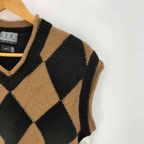 ジャンフランコフェレ GIANFRANCO FERRE イタリア製 アーガイル Vネック ベスト メンズ import:M